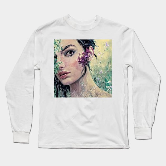 Face of Gal Long Sleeve T-Shirt by bogfl